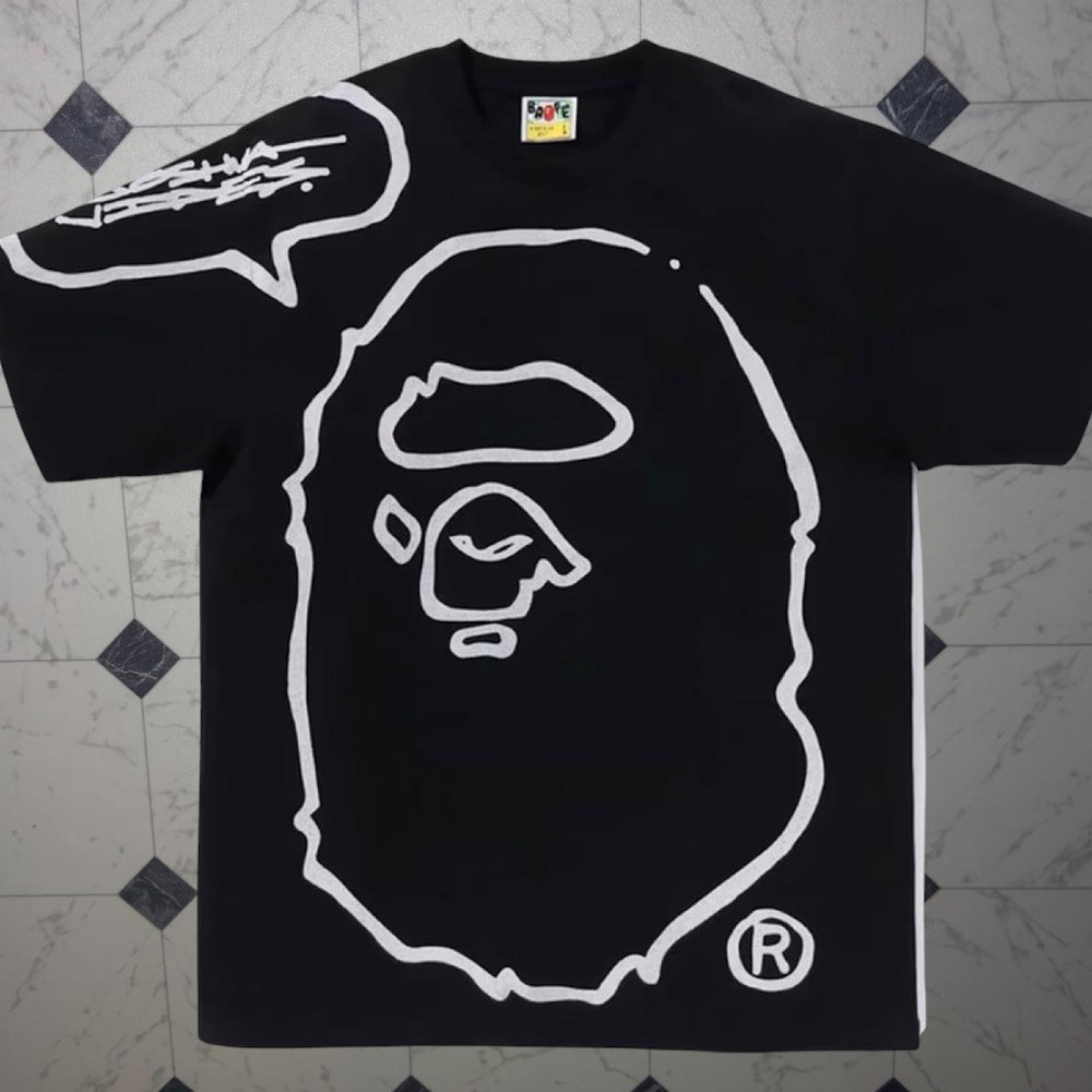 BAPE x Joshua Vides Ape Head Black Graphic Tee Size L